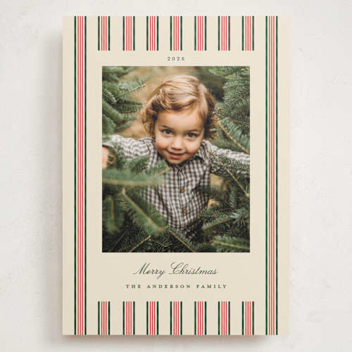 This is a holly holiday photo cards with standard by Ashley Iwafuchi called classic sentiment printing on signature in grand