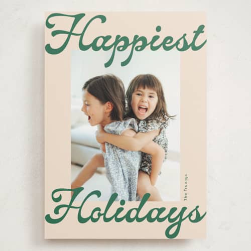 This is a lagoon holiday photo cards with standard by Phrosné Barwood called chappies printing on signature in grand