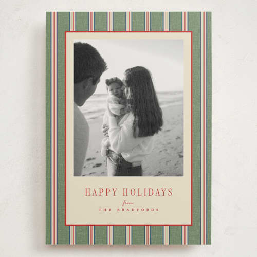 This is a pine holiday photo cards with standard by Amy Kross called atwood printing on signature in grand