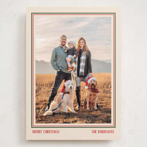 This is a stocking holiday photo cards with standard by Creo Study called simple frame printing on signature in grand