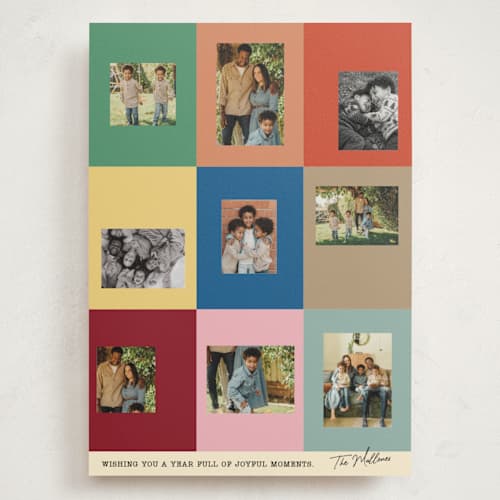 This is a confetti holiday photo cards with standard by Pati Cascino called joyful moments printing on signature in grand