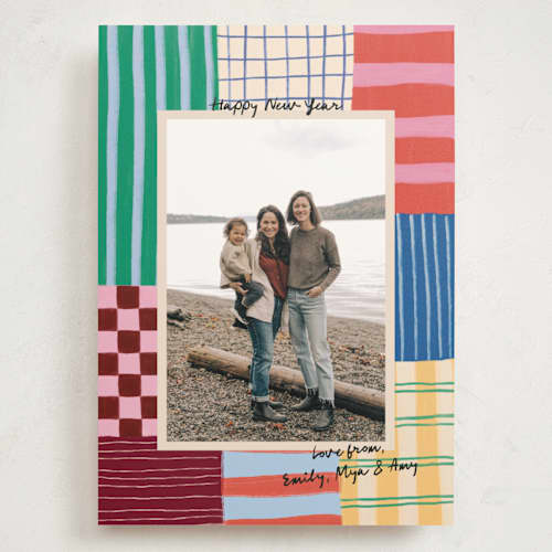 This is a cherry holiday photo cards with standard by Elly called pop printing on signature in grand