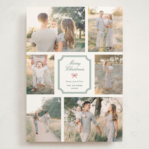 This is a emerald holiday photo cards with standard by Alston Foster called favorite gifts printing on signature in grand