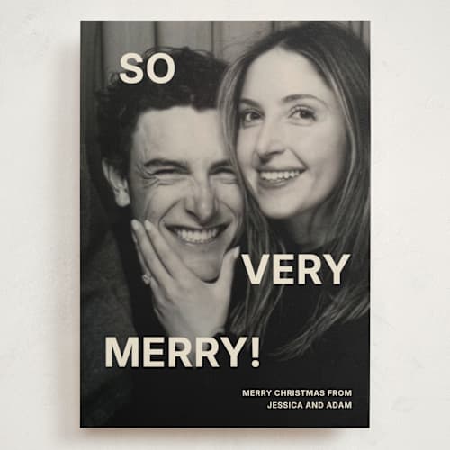 This is a champagne holiday photo cards with standard by Kercia Jane called so much fun printing on signature in grand