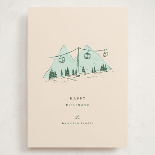 This is a alpine holiday photo cards with standard by Vera Lim called skiholidays printing on signature in grand