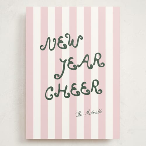 This is a rose holiday photo cards with standard by Angela Garrick called curly font printing on signature in grand