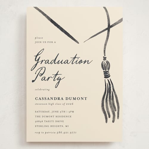This is a ink graduation invitations with standard by Jamie Alexander called inked printing on signature in grand