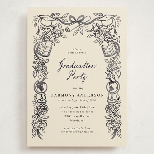 This is a ink graduation invitations with standard by Jamie Alexander called future in bloom printing on signature in grand