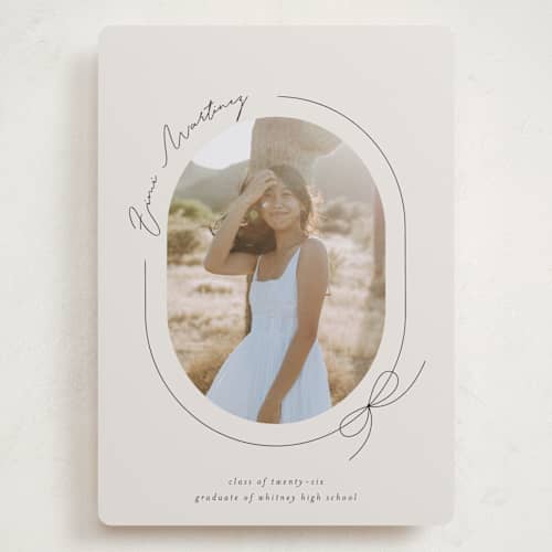 This is a latte graduation announcements with standard by Blustery August called etna printing on recycled smooth signature in grand