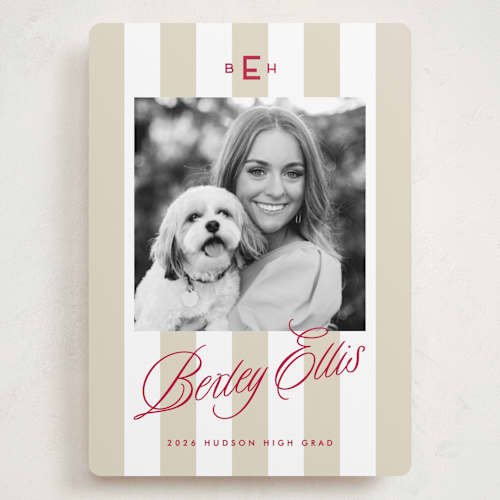 This is a parchment graduation announcements with standard by Susan Zinader called bexley printing on recycled smooth signature in grand