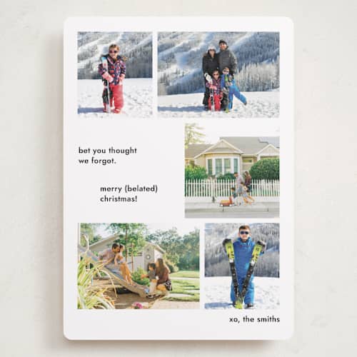 This is a lump of coal holiday photo cards with standard by Megan Davis called forgot printing on recycled smooth signature in grand
