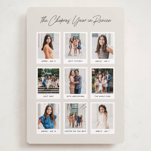 This is a latte holiday photo cards with standard by Hooray Creative called year in review printing on recycled smooth signature in grand