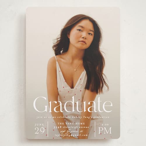 This is a dove graduation invitations with standard by Erin L. Wilson called typeset printing on recycled smooth signature in grand