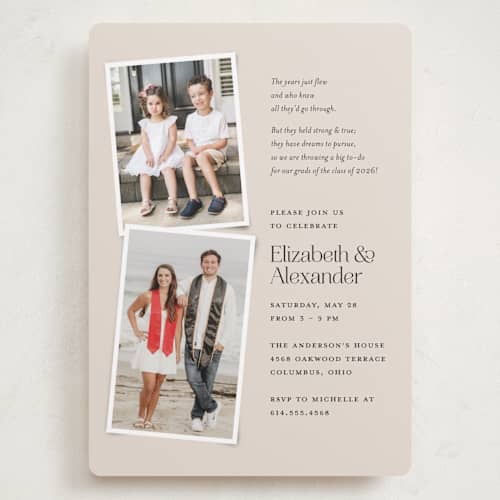 This is a ivory graduation invitations with standard by Heather Schertzer called big to-do printing on recycled smooth signature in grand