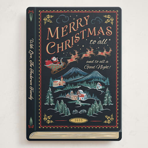 This is a coal holiday photo cards with standard by Paper Sun Studio called the night before christmas printing on signature in grand