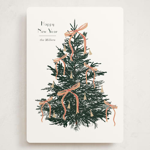 This is a snow holiday photo cards with standard by Baumbirdy called bells and bows printing on signature in grand