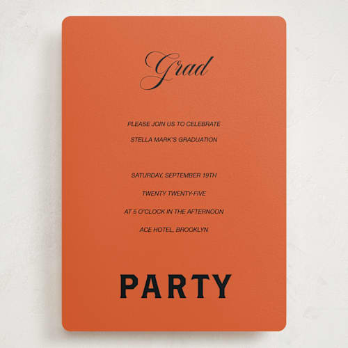 This is a amaro graduation invitations with standard by Studio Suku called bold and demure printing on signature in grand