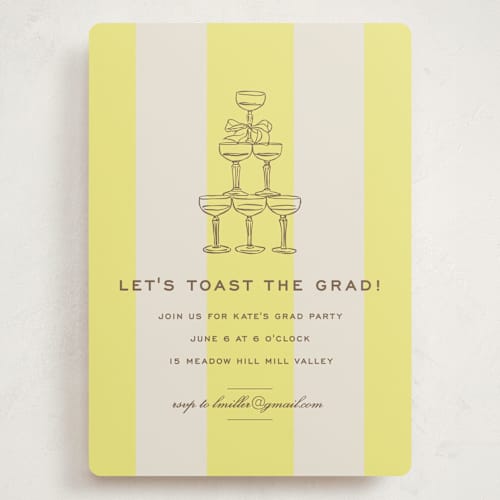 This is a limone graduation invitations with standard by Megan Davis called campania printing on signature in grand
