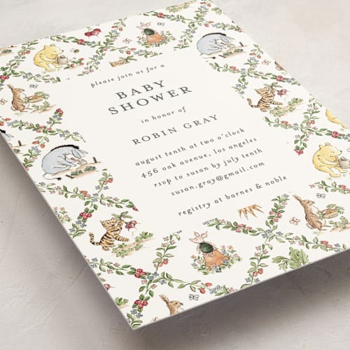 This is a garden baby shower postcards with standard by Sarah Knight called disney rabbit's garden printing on signature in postcard
