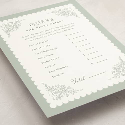 This is a sage baby shower postcards with standard by Kristen Smith called story book frame printing on signature in postcard