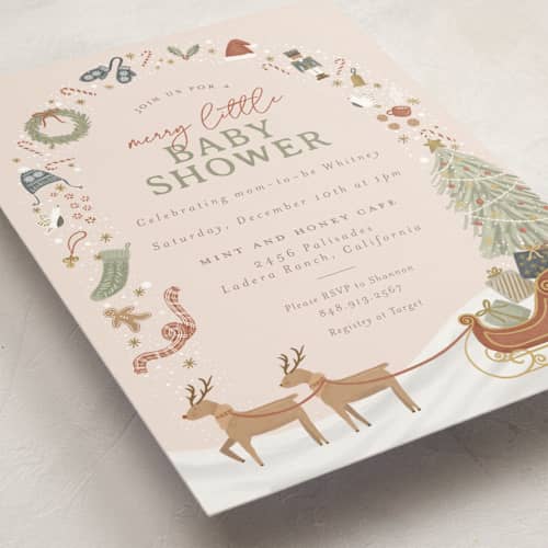 This is a gumdrop baby shower postcards with standard by Joanna Griffin called my favorite things printing on signature in postcard