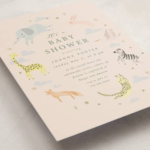 This is a sand baby shower postcards with standard by Hannah Williams called little wild one printing on signature in postcard