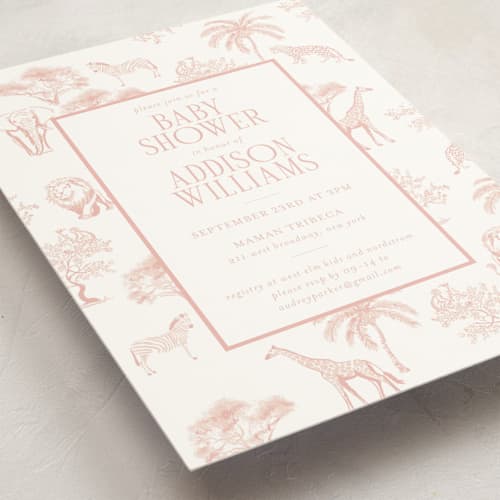 This is a petal baby shower postcards with standard by Jenna Holcomb called safari printing on signature in postcard