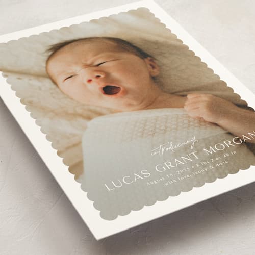 This is a icing petite birth announcements with standard by Yaling Hou Suzuki called first glimpse printing on signature in petite