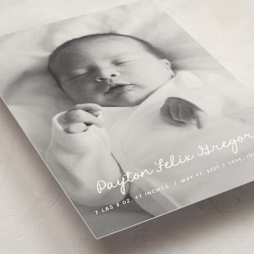 This is a milk birth announcement postcards with standard by chocomocacino called cassatina printing on signature in postcard