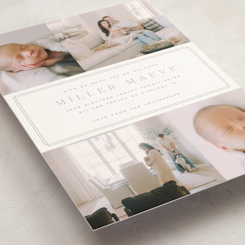 This is a latte birth announcement postcards with standard by Kristie Kern called camden printing on signature in postcard