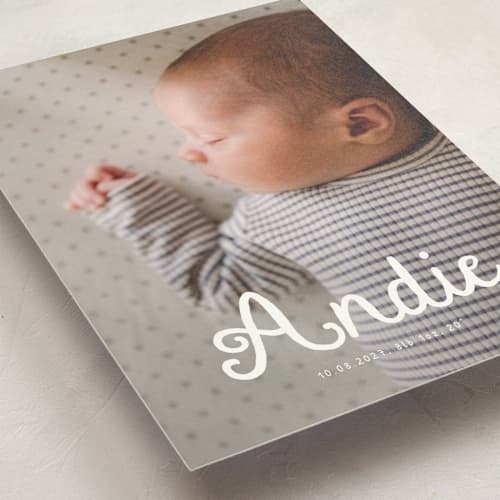 This is a cotton birth announcement postcards with standard by Adelyn T. called morning coffee printing on signature in postcard