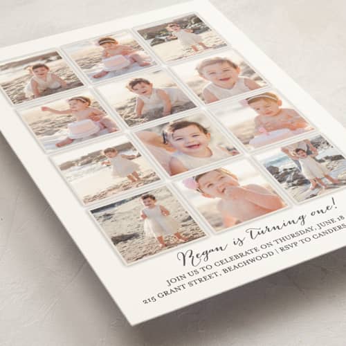 This is a cotton kids birthday invitations with standard by Robin Ott called year in my life printing on signature in postcard