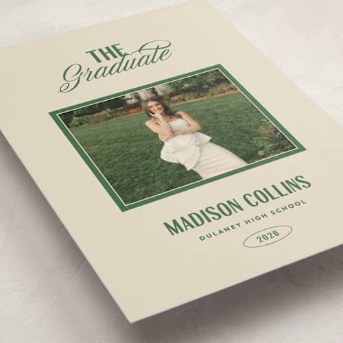 This is a butter graduation announcements with standard by Erin L. Wilson called the headliner printing on signature in petite