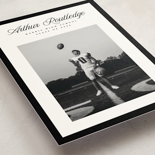 This is a nero graduation announcements with standard by Pati Cascino called silo printing on signature in postcard