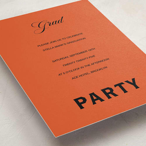 This is a amaro graduation invitations with standard by Studio Suku called bold and demure printing on signature in petite