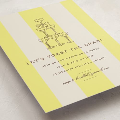 This is a limone graduation invitations with standard by Megan Davis called campania printing on signature in petite