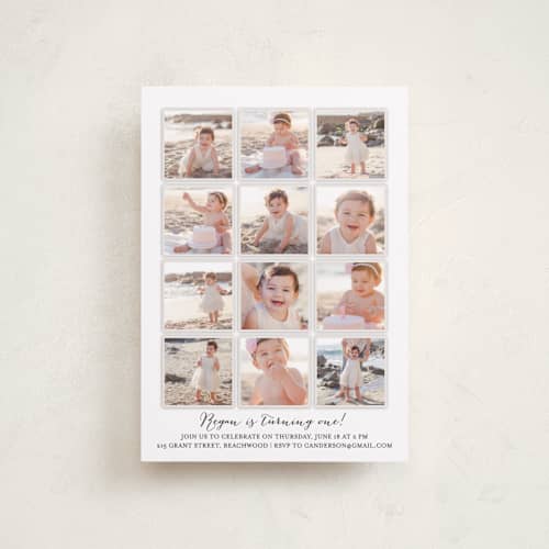 This is a cotton petite kids birthday invitations with standard by Robin Ott called year in my life printing on recycled smooth signature in petite
