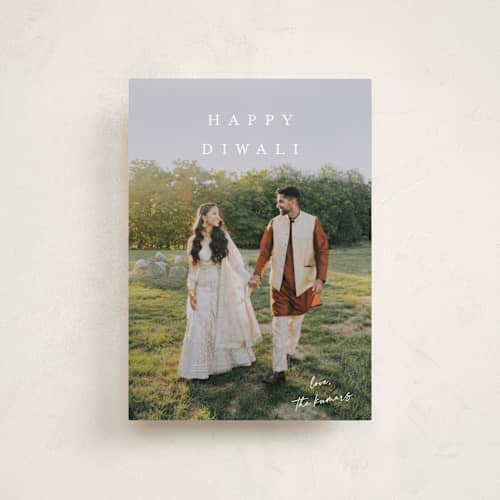 This is a linen diwali cards with standard by Kasia Labocki called signed with love printing on recycled smooth signature in petite