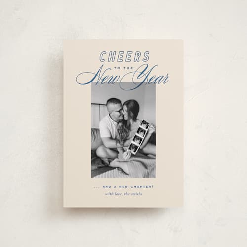 This is a cobalt babys first christmas with standard by Oscar and Emma - Karly Depew called retro printing on recycled smooth signature in petite