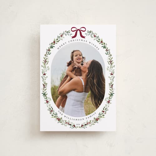 This is a mulled wine petite holiday cards with standard by Susan Moyal called delicate botanicals printing on recycled smooth signature in petite