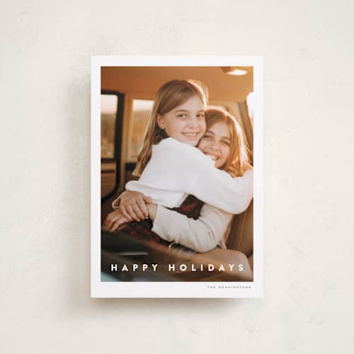 This is a snow petite holiday cards with standard by chocomocacino called madjarica printing on recycled smooth signature in petite