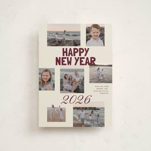 This is a velvet toast petite holiday cards with standard by Cass Loh called mixtype collage printing on recycled smooth signature in petite
