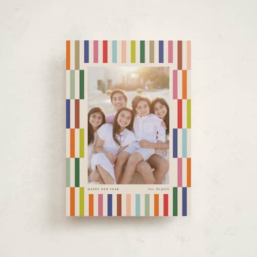 This is a creme petite holiday cards with standard by chocomocacino called pabassinas printing on recycled smooth signature in petite