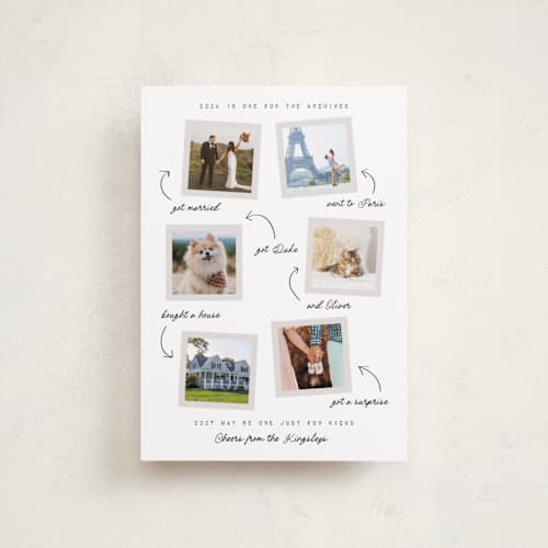 This is a snow petite holiday cards with standard by Heather Schertzer called for the archives printing on recycled smooth signature in petite