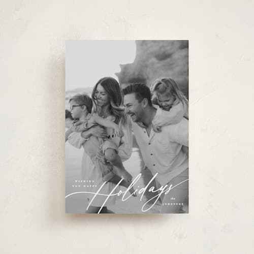 This is a snow petite holiday cards with standard by Carolyn Nicks called elegant holiday printing on recycled smooth signature in petite