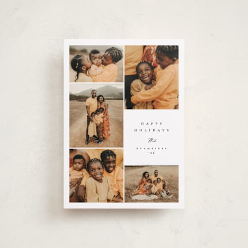 This is a snow petite holiday cards with standard by Carolyn Nicks called photo surround printing on recycled smooth signature in petite