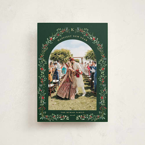 This is a pine petite holiday cards with standard by Susan Moyal called petite botanicals printing on recycled smooth signature in petite