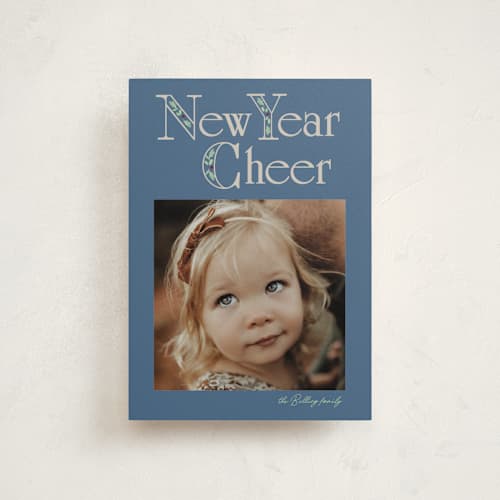 This is a frost petite holiday cards with standard by Baumbirdy called nostalgia printing on recycled smooth signature in petite