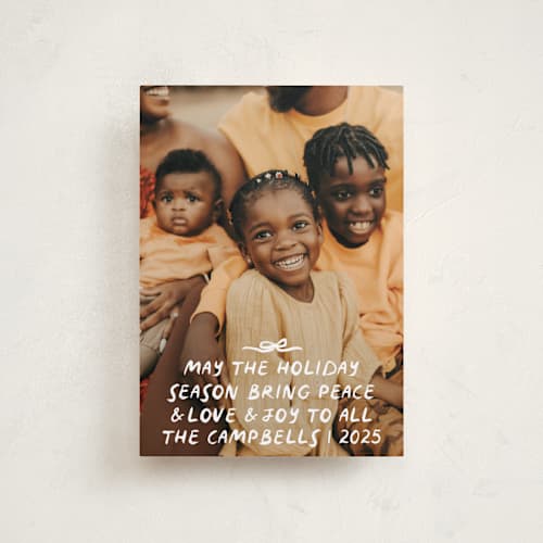 This is a snow petite holiday cards with standard by Angela Marzuki called all inclusive printing on recycled smooth signature in petite