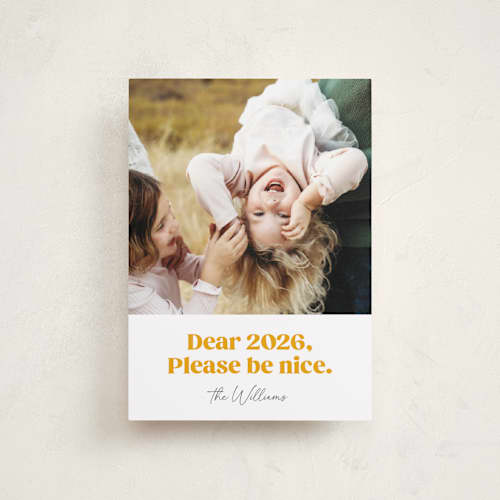 This is a snow petite holiday cards with standard by Robert and Stella called pretty please printing on recycled smooth signature in petite